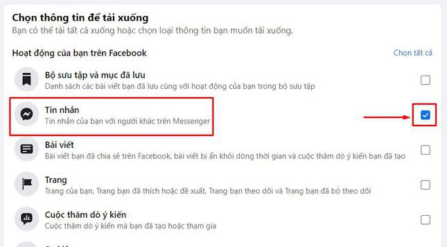 Khôi phục tin nhắn xóa trên Messenger P