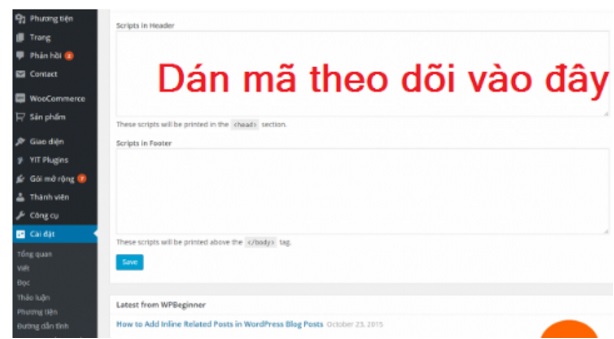 Cài mã Google Analytics vào website