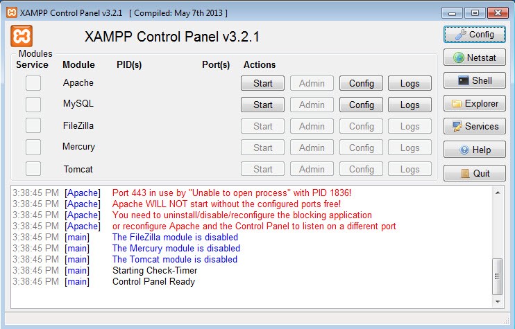 Cách cài đặt localhost trên máy tính với XAMPP 235 xampp-panel